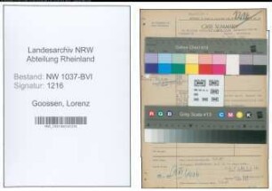 Entnazifizierung Lorenz Goossen , geb. 03.03.1889 (Kaufmann)