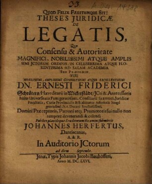 Theses Iuridicae De Legatis