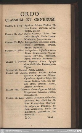 Ordo Classium Et Generum