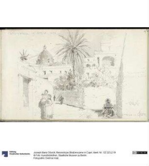 Reiseskizze,Straßenszene in Capri
