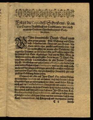 C2r-C3v, Folget die Copia deß Schreibens so an den Engern Ausschuß der Landstände...