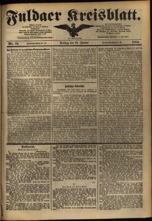 Ausgabe vom Freitag, den 20. Januar 1905.