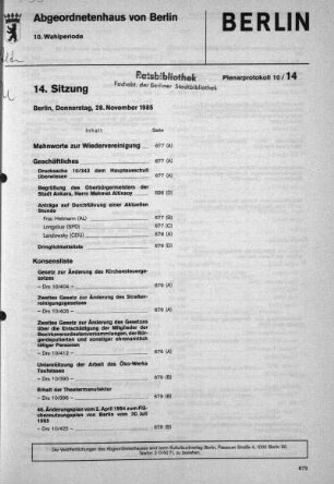 Nr. 14, 28. November 1985
