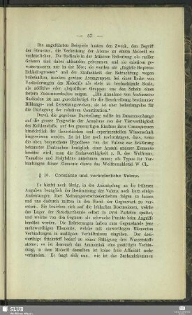 § 10. Constante und veränderliche Valenz