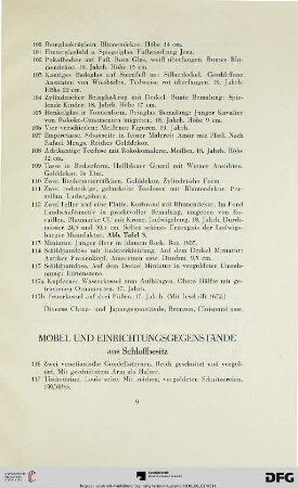 Möbel und Einrichtungsgegenstände (Nr. 116-137)