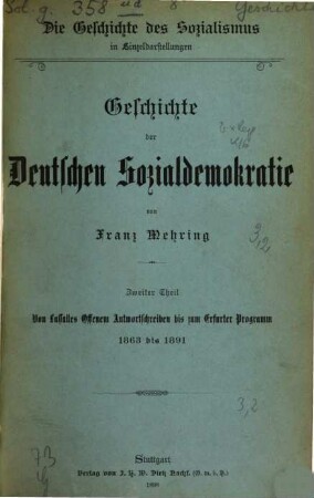 Geschichte der Deutschen Sozialdemokratie von Franz Mehring, 2