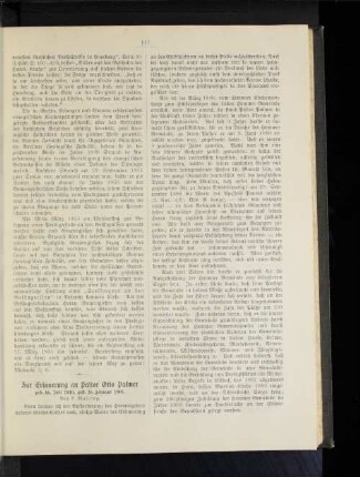 Zur Erinnerung an Pastor Otto Palmer