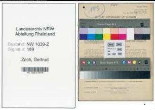 Entnazifizierung Gertrud Zach , geb. 04.05.1894 (Bueroangestellte)