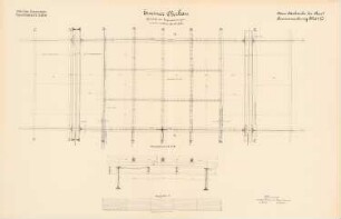 Neue Oderbrücke, Cosel: Eiserner Oberbau, Trägerverbindungen: Grundriss, Schnitt 1:15