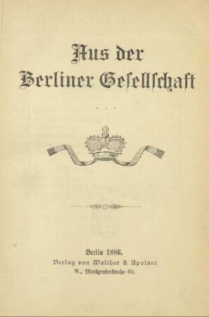 Aus der Berliner Gesellschaft