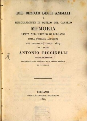 Del Bezoar degli animali