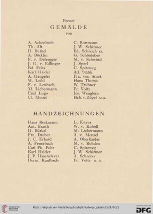 Gemälde/Handzeichnungen