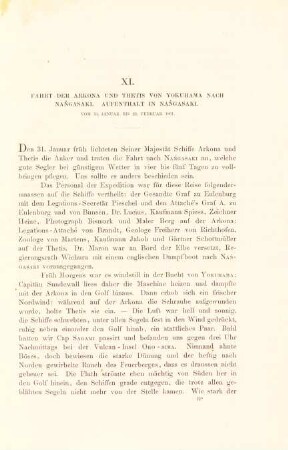 XI. Fahrt der Arkona und Thetis von Yokuhama nach Nangasaki. Aufenthalt in Nangasaki. Vom 31. Januar bis 23. Februar 1861