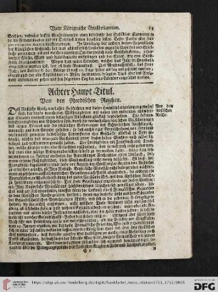 Achter Haupt-Titul. Von den Nordischen Reichen
