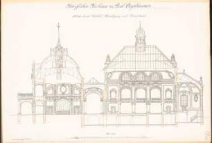 Kurhaus, Bad Oeynhausen: Schnitt mit Wandansicht 1:100