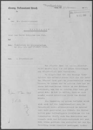 Grabenstetten: Visitationsbericht mit Pfarrbericht 1960