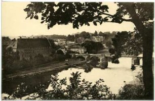 Grimma. Blick v. Stadtwald nach der Brücke
