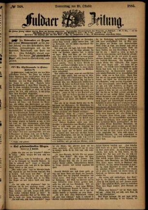 Ausgabe vom Donnerstag, den 29. Oktober 1885.