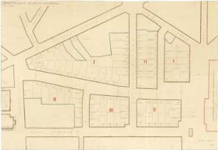 Fischer, Theodor; Stuttgart, Bahnhofsplatz; Bebauungsplan - alte Bahnhofareal (Parzellierung)