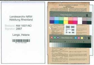 Entnazifizierung Helene Lange , geb. 05.04.1907 ()
