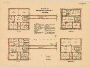 Frauenklinik der Universität Greifswald: Blatt 1, Septisches Haus: Keller- und Erdgeschoß, 1. und 2. Obergeschoß