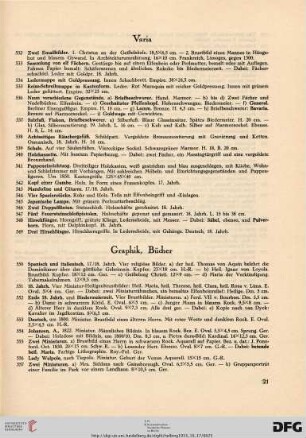 Graphik, Bücher (Nr. 550-582)