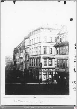 Eckhaus Hasengasse 12 / Zeil 25 "Haus "Türkenschuß" und Zeil 23-19 von Westen