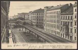 Ansichtskarte "Electrische Hochbahn, Bahnhof Prinzenstrasse"
