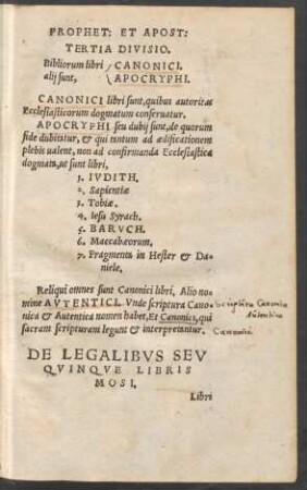 De Legbalibus Seu Quinque Libris Mosi.
