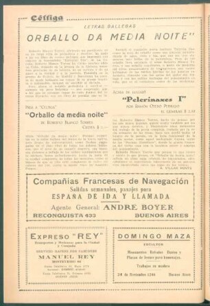 Letras gallegas : "Orballo da media noite"