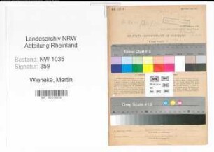 Entnazifizierung Martin Wieneke , geb. 23.11.1904 (Lehrer)