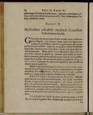 Caput X Methodum calculosis medendi secundùm Indicationes tradit.