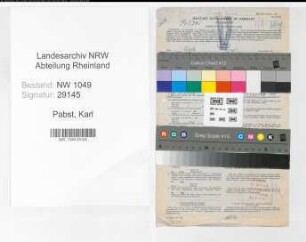 Entnazifizierung Karl Pabst , geb. 13.09.1895 (Polizeibeamter)