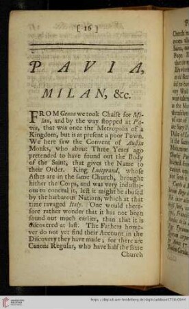 Pavia, Milan, &c.