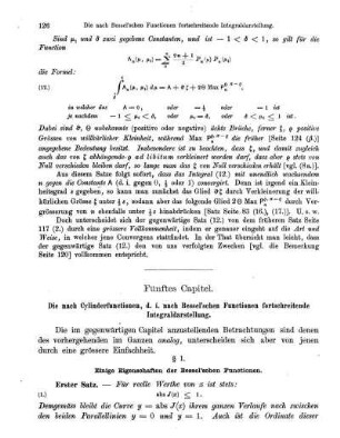 § 1. Einige Eigenschaften der Bessel'schen Functionen.