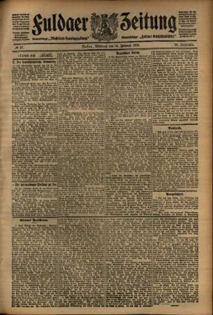 Zweite Ausgabe vom Mittwoch, den 26. Februar 1908.