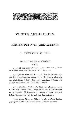 Vierte Abtheilung. Meister des XVIII. Jahrhunderts