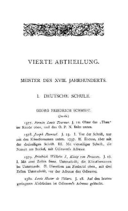 Vierte Abtheilung. Meister des XVIII. Jahrhunderts