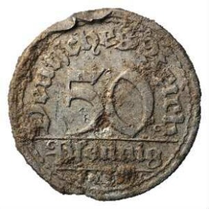 Fundmünze, 50 Pfennig, 1919 - 1922
