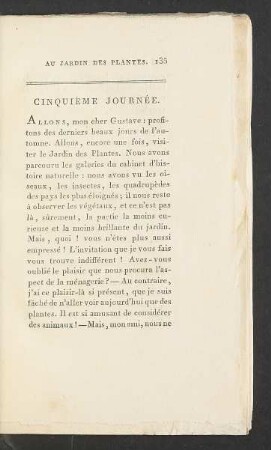 Cinquième journée.