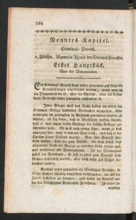 Erstes Hauptstück. Von der Denunciation