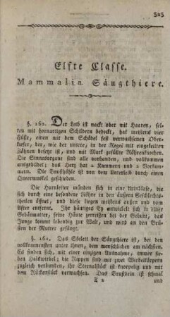 Elfte Classe. Mammalia. Säugthiere