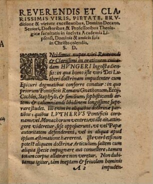 Oratio de vocatione et doctrina Martini Lvtheri doctoris magni ... & opposita Epicvreae orationi Alberti Hvngeri ...