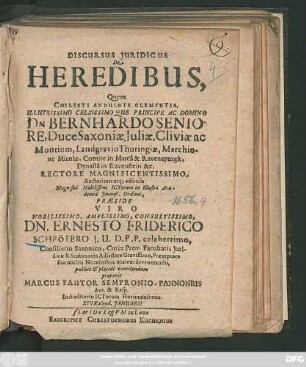 Discursus Iuridicus De Heredibus