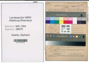 Entnazifizierung Gerhard Goertz , geb. 20.03.1893 (Arbeiter)