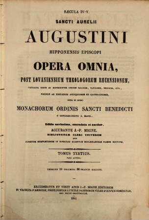Sancti Aurelii Augustini, Hipponensis episcopi, opera omnia, 3,2