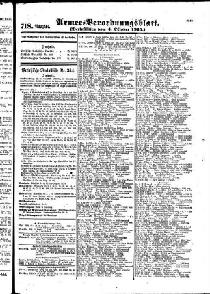 718. Ausgabe. Montag, 4. Oktober 1915