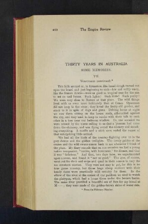 Thirty Years in Australia. Some Memories. VII.