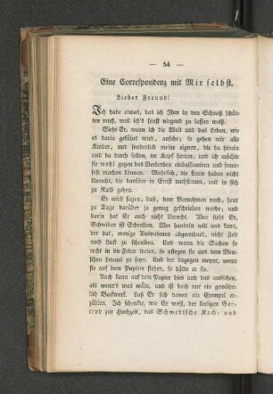 Eine Correspondenz mit Mir selbst.