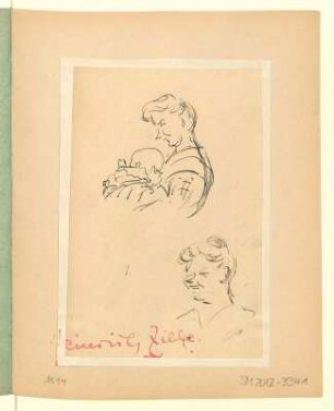 Frau mit Säugling, Profil